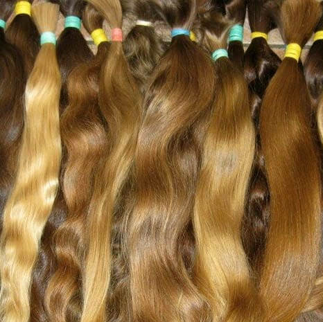 Close-up of a blonde hair weft