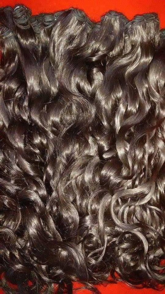 Close-up of a curly hair weft