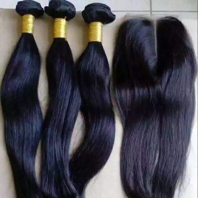 Natural black straight hair bundle