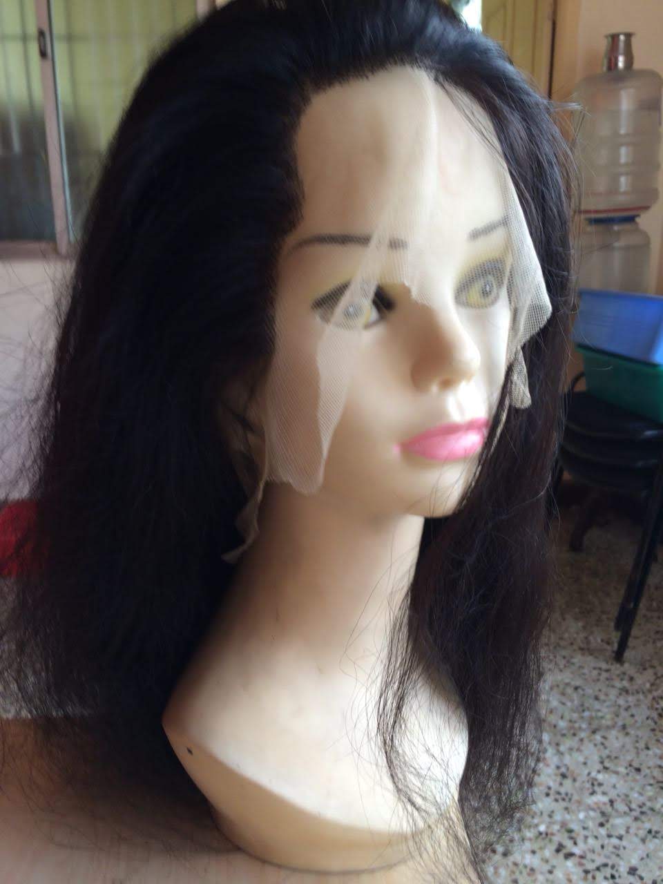 Close-up of a straight hair weft
