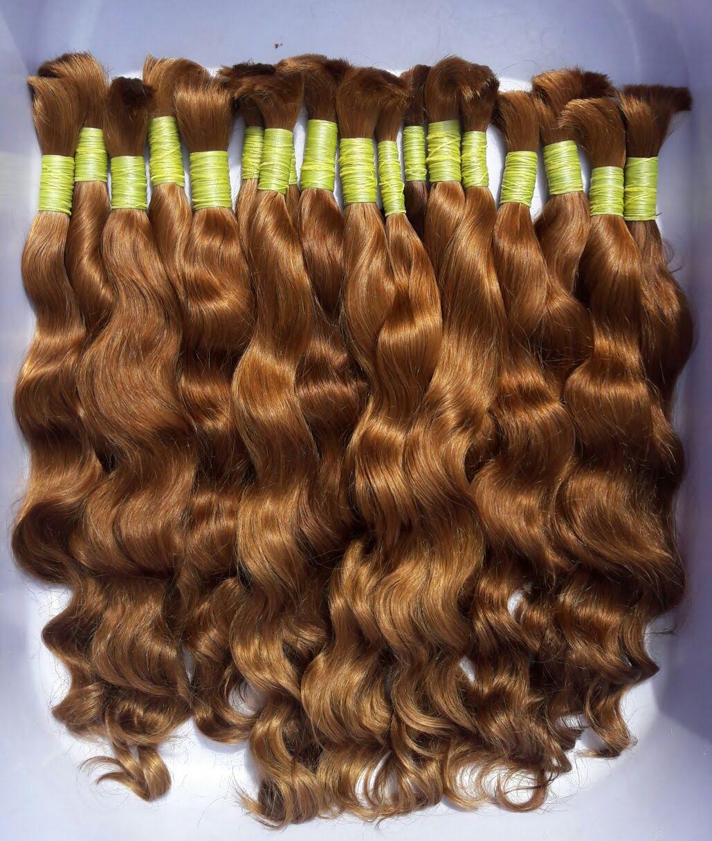 Soft natural wavy hair on a mannequin